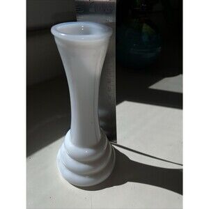 Vintage Milk Glass Beehive Vase 6" Randall White Mid Century Bud Vase